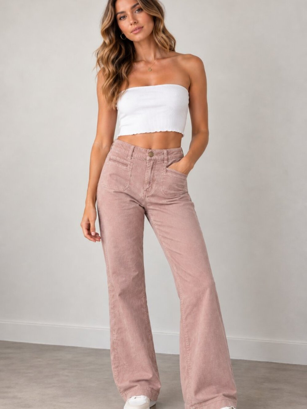 London Jean "The Christie Fit" pink stretch chinos